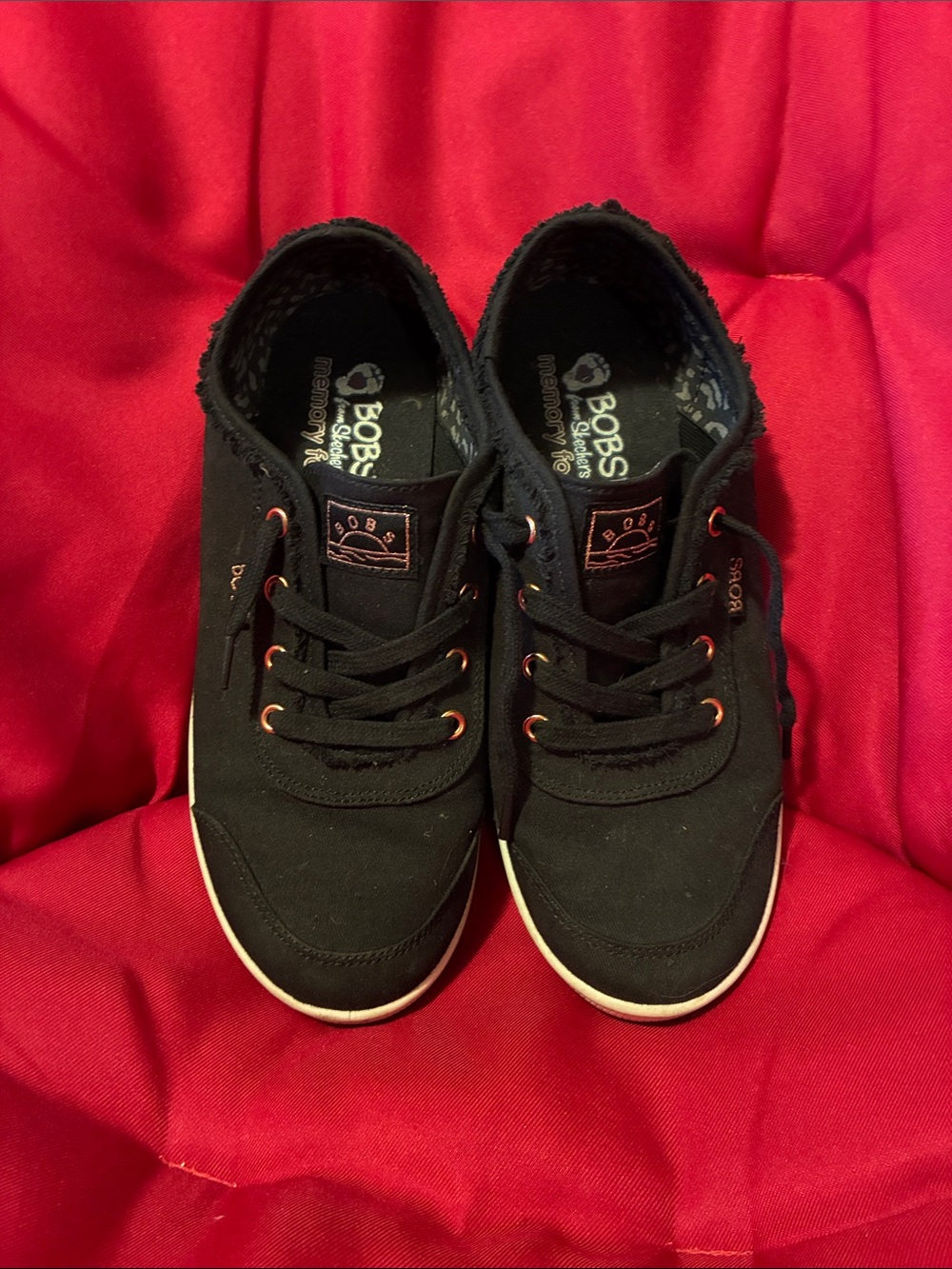 Womans Bobs From Skechers Black Sneakers with memory foam